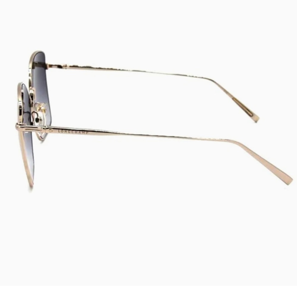 Longchamp Roseau Gradient Square Sunglasses in Gold/Smoke - Picture 4 of 8